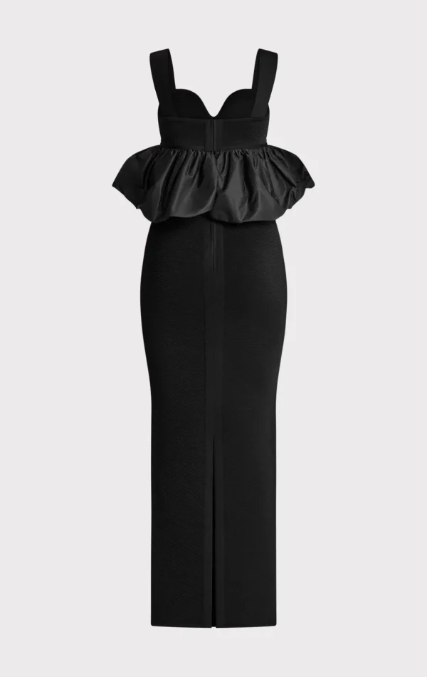 Women Hervé Léger Dresses | Gowns-RUCHED NYLON PEPLUM GOWN