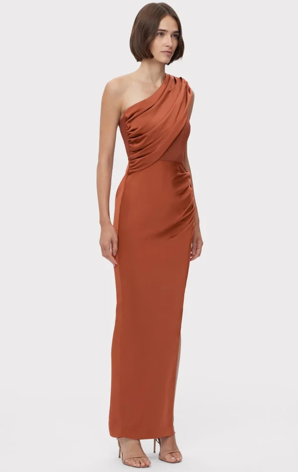 Women Hervé Léger Dresses | Gowns-RUCHED WOVEN COMBO GOWN