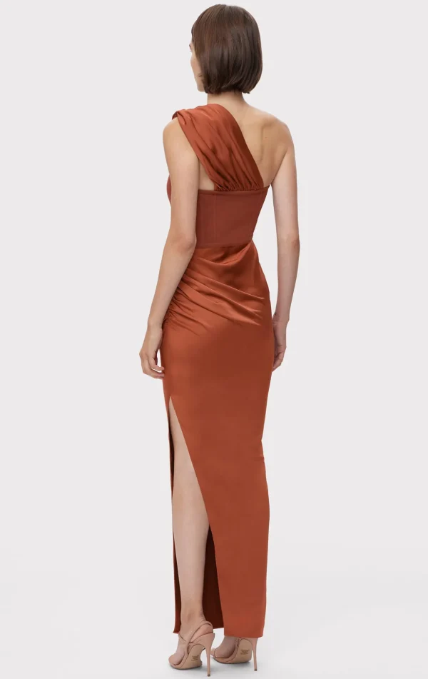 Women Hervé Léger Dresses | Gowns-RUCHED WOVEN COMBO GOWN