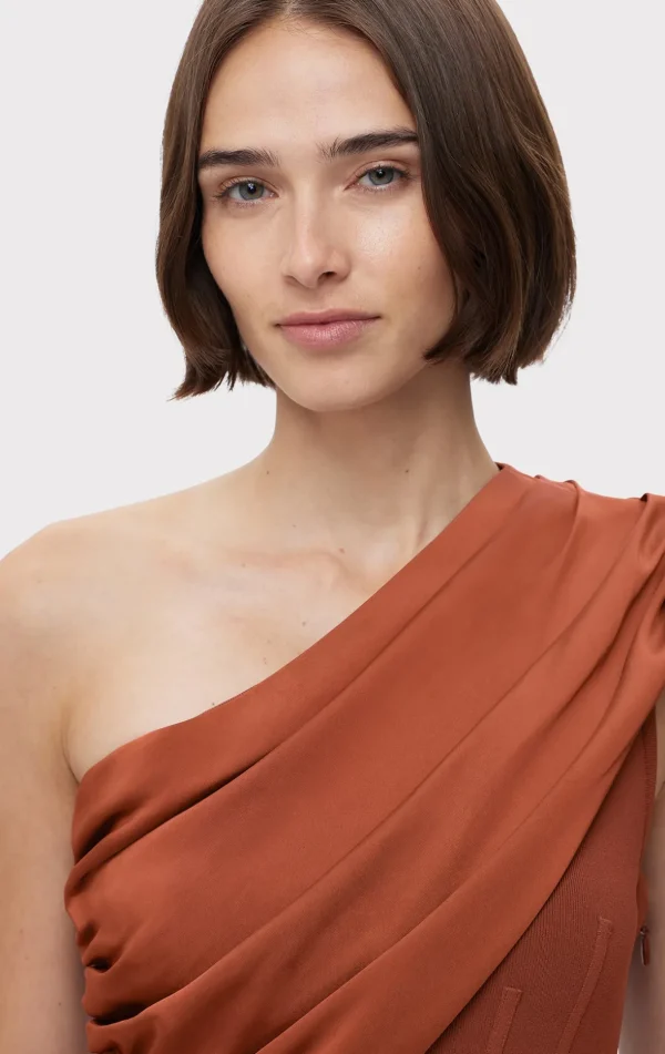 Women Hervé Léger Dresses | Gowns-RUCHED WOVEN COMBO GOWN