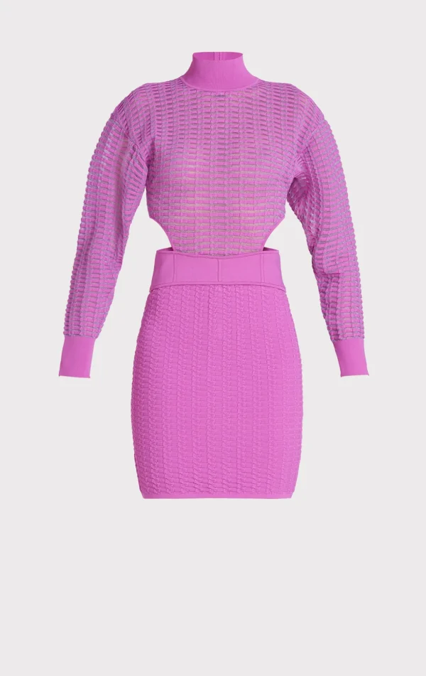 Women Hervé Léger Dresses-SHADOW STRIPE MINI DRESS