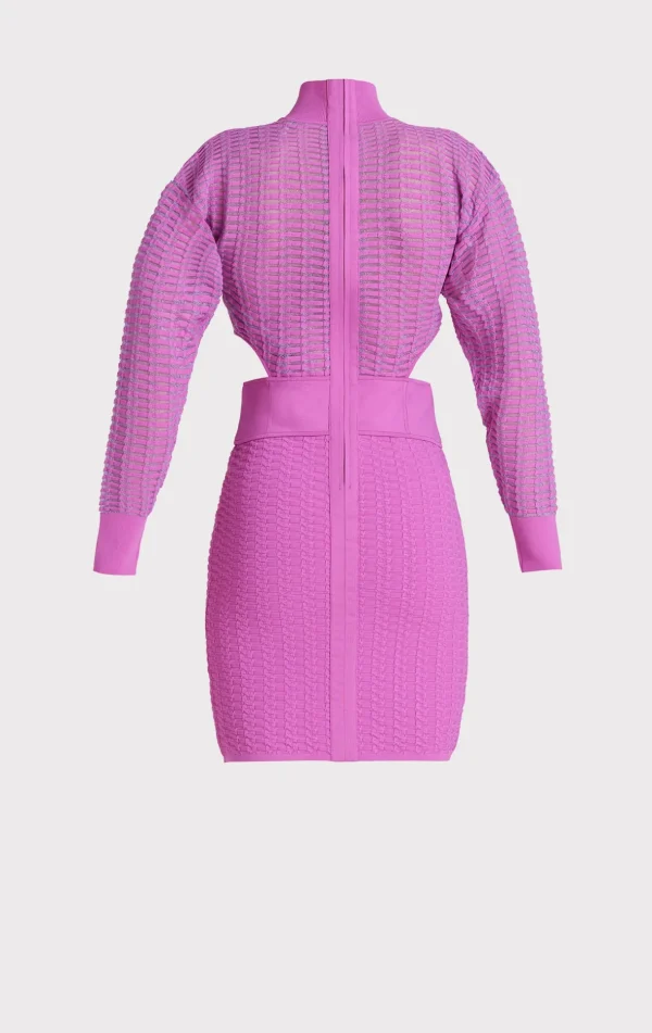 Women Hervé Léger Dresses-SHADOW STRIPE MINI DRESS