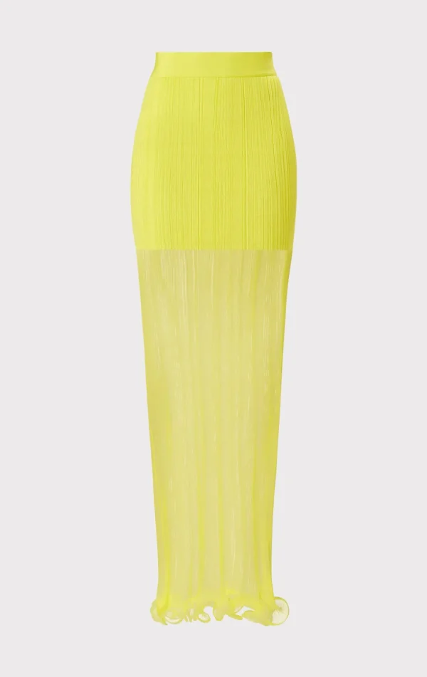 Women Hervé Léger Separates-SHEER LAYERED MAXI SKIRT WITH RUFFLE