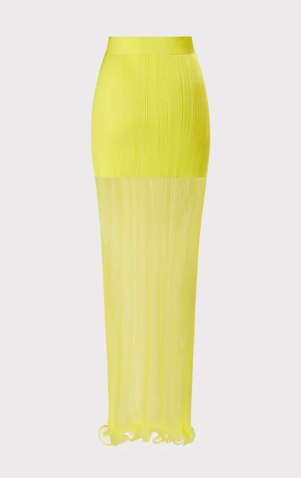 Women Hervé Léger Separates-SHEER LAYERED MAXI SKIRT WITH RUFFLE