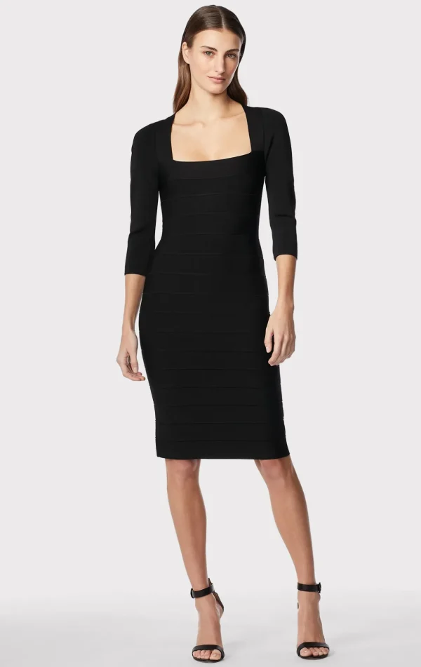 Women Hervé Léger Dresses-SQUARE NECK ICON DRESS