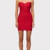 Women Hervé Léger Dresses-STRAPLESS BANDAGE MINI DRESS