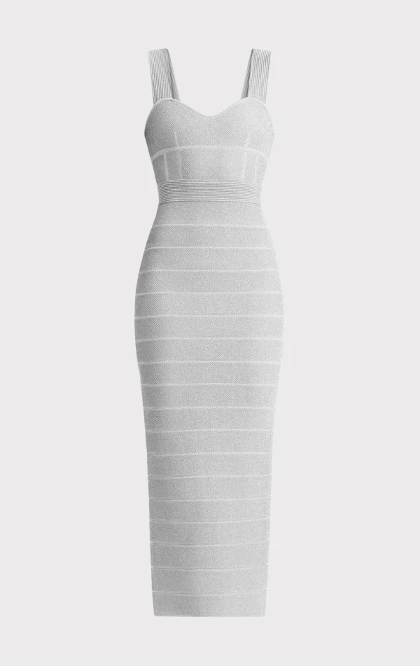 Women Hervé Léger Dresses | Gowns-TEXTURED LUREX SWEETHEART GOWN
