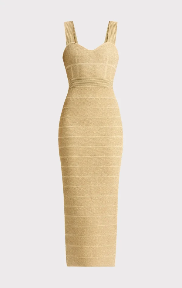 Women Hervé Léger Dresses | Gowns-TEXTURED LUREX SWEETHEART GOWN