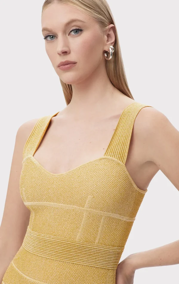 Women Hervé Léger Dresses | Gowns-TEXTURED LUREX SWEETHEART GOWN