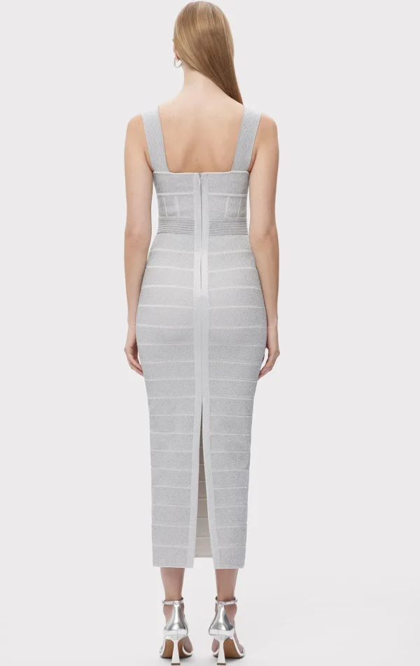 Women Hervé Léger Dresses | Gowns-TEXTURED LUREX SWEETHEART GOWN