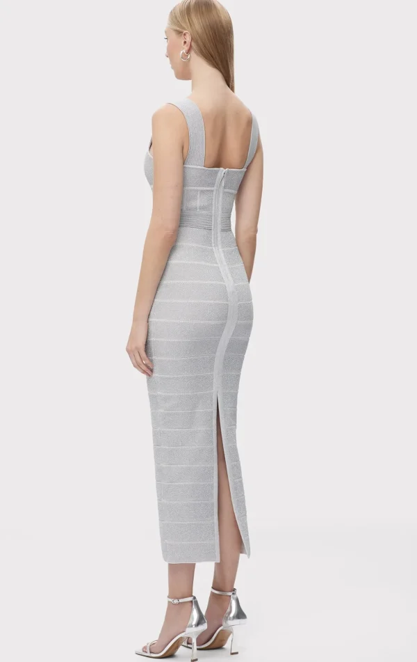 Women Hervé Léger Dresses | Gowns-TEXTURED LUREX SWEETHEART GOWN