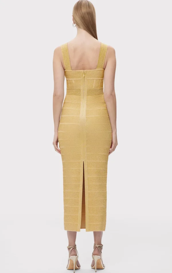 Women Hervé Léger Dresses | Gowns-TEXTURED LUREX SWEETHEART GOWN