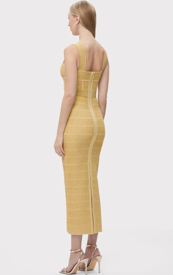 Women Hervé Léger Dresses | Gowns-TEXTURED LUREX SWEETHEART GOWN