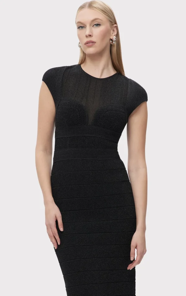 Women Hervé Léger Dresses | Gowns-TEXTURED SHEER BUSTIER GOWN