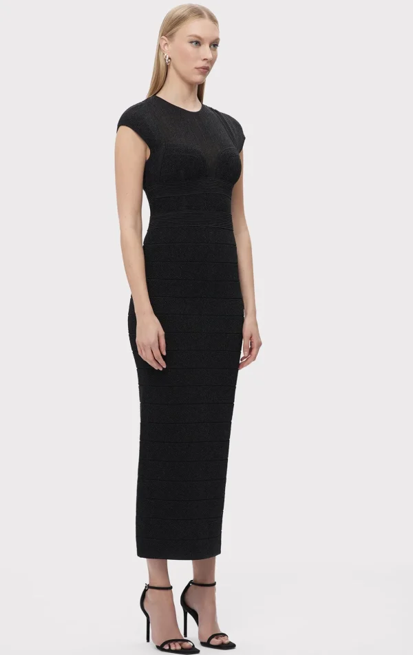 Women Hervé Léger Dresses | Gowns-TEXTURED SHEER BUSTIER GOWN
