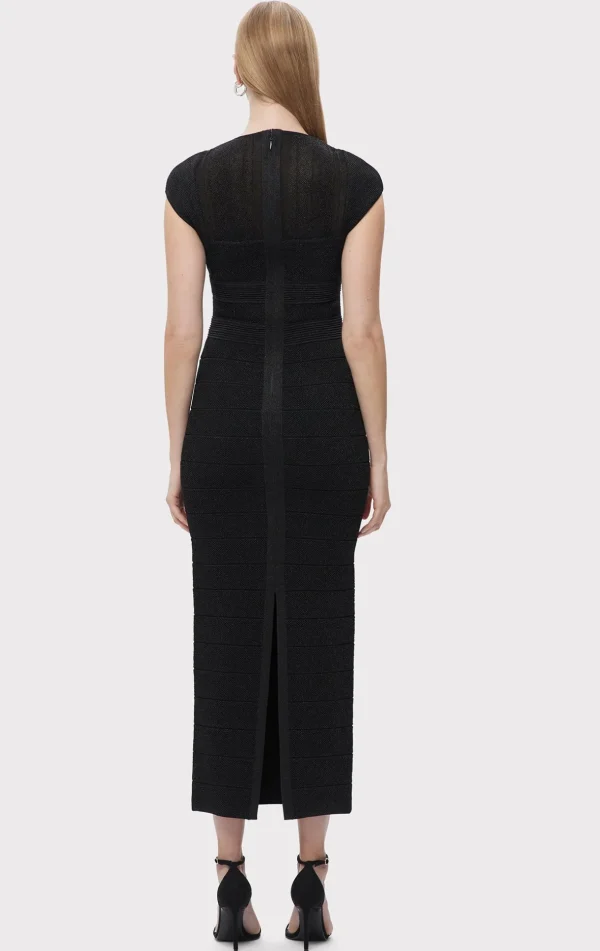 Women Hervé Léger Dresses | Gowns-TEXTURED SHEER BUSTIER GOWN