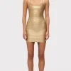 Women Hervé Léger Dresses-THE METALLIC GABRIELLA DRESS