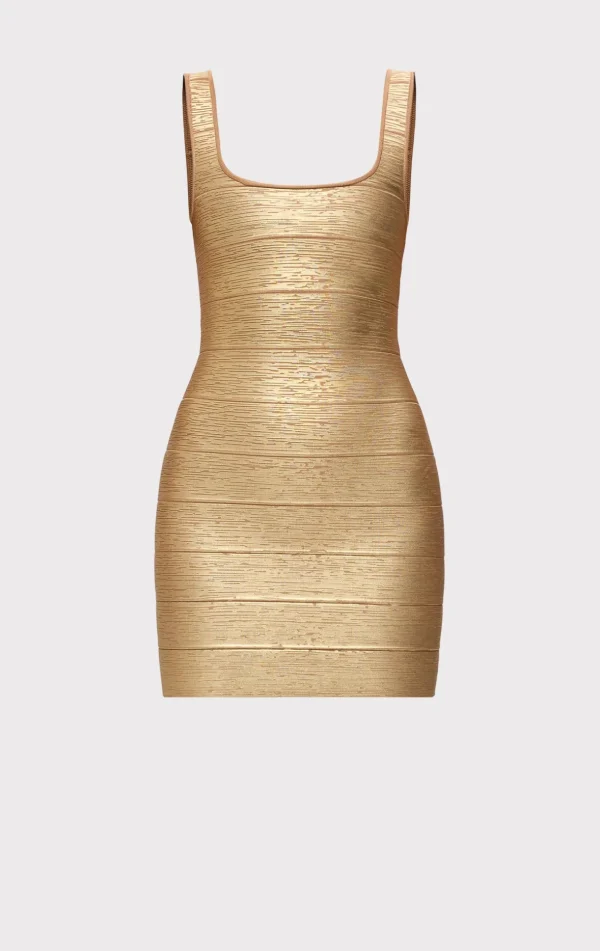 Women Hervé Léger Dresses-THE METALLIC GABRIELLA DRESS
