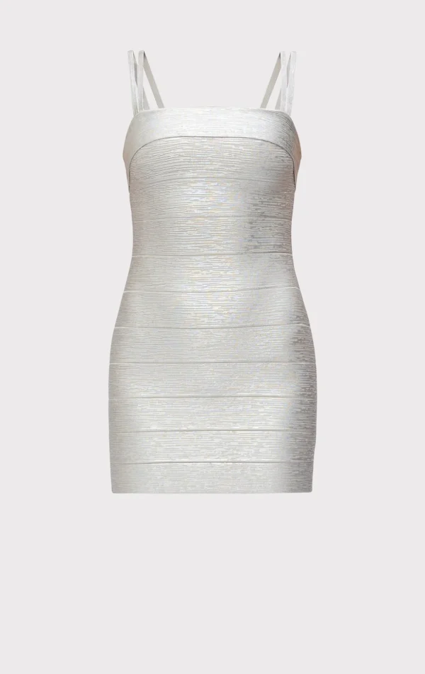 Women Hervé Léger Dresses-THE METALLIC SADIE DRESS