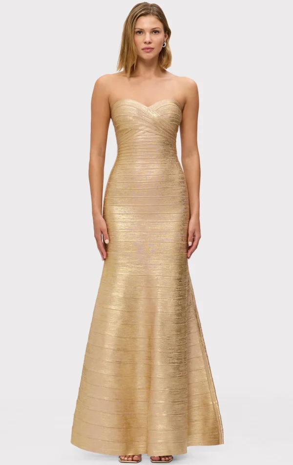 Women Hervé Léger Dresses | Gowns-THE METALLIC SARA GOWN