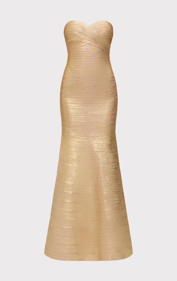 Women Hervé Léger Dresses | Gowns-THE METALLIC SARA GOWN