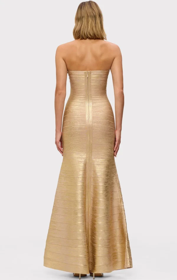 Women Hervé Léger Dresses | Gowns-THE METALLIC SARA GOWN