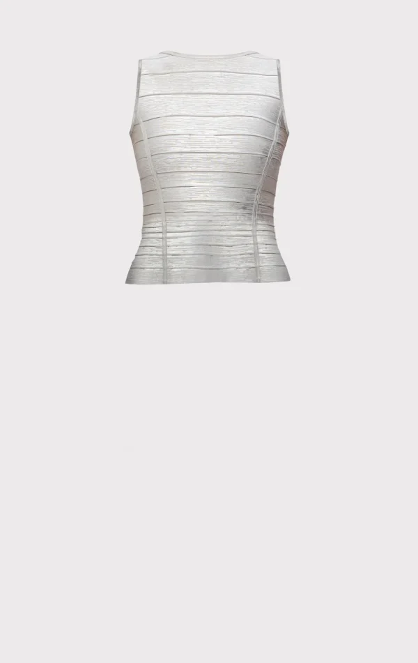 Women Hervé Léger Separates | Tops-THE METALLIC SIENNA TOP