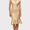 Women Hervé Léger Dresses-THE METALLIC SOPHIE DRESS