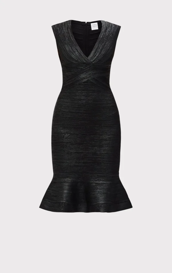 Women Hervé Léger Dresses-THE METALLIC SOPHIE DRESS